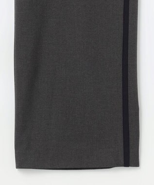 J.PRESS LADIES ジョーゼット裏起毛 ワイド パンツ チャコール×ネイビー系