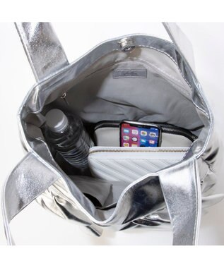 UNBILLION カシュカシュ cachecache / 合皮フリルトートバッグ シルバー