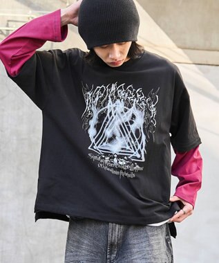 WEGO フェイクレイヤードグラフィックT（LS）