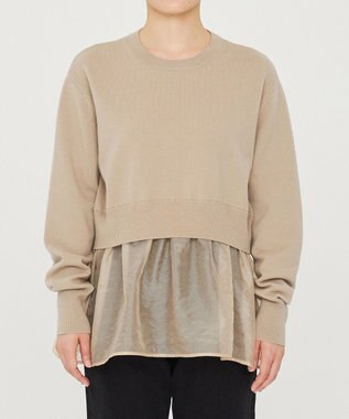 uncrave ウール ナイロン ペプラム ニット（uncrave STANDARD） ベージュ