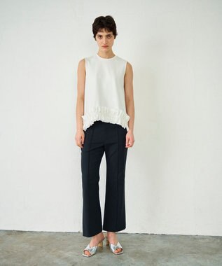 GRACE CONTINENTAL ヘムフリルカットトップ ホワイト