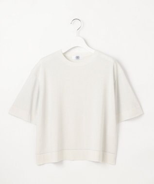 J.PRESS LADIES L 【洗える・抗菌防臭】LUREX ラメ ニットT ライトグレー系