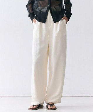 BEIGE， BERNARD / リネン混 ヘムタグ 2WAYパンツ Ecru