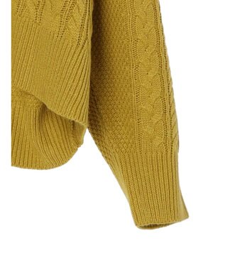 Green Parks 着流しケーブルカーディガン Yellow