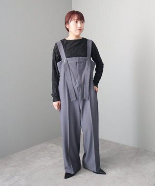 CRAFT STANDARD BOUTIQUE ワイドサロペットパンツ Charcoal Gray