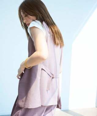 ANY SIS 【セットアップ対応】リネンライク ジレ ラベンダー