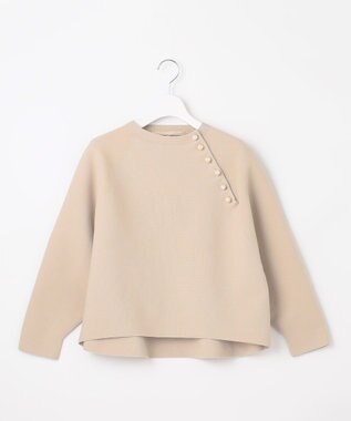 自由区 S ポリエステルホールガーメントラグランボタン ニット ベージュ系