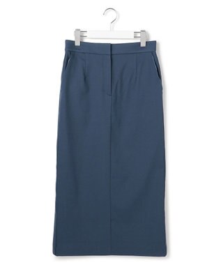 ICB 【CLASSY.掲載・裏起毛】 ウォームサテン Iラインスカート ブルーグレー系