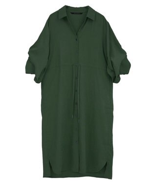 YECCA VECCA 【UVカット】2way袖バルーンワンピース Dark Green