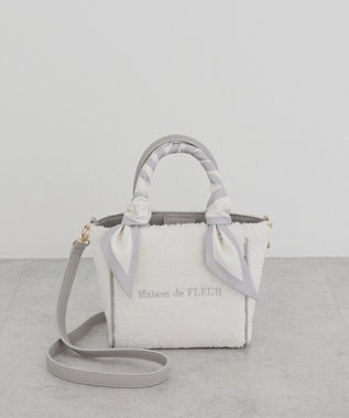 Maison de FLEUR スカーフ付きボア2WaySトートバッグ