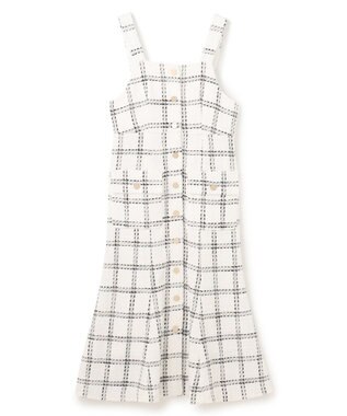 GRACE CONTINENTAL チェックツイードジャンパースカート ホワイト