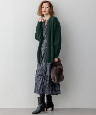 23区 【洗える】カシミヤブレンド ニット カーディガン グリーン系