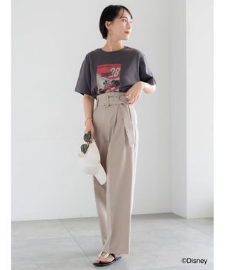 Te chichi 【Disney】MICKEY/フロントプリントTシャツ チャコールグレー