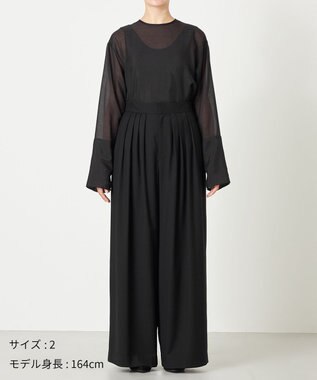 NAVE 【ReNAVE・洗える】4タックワイドパンツ ブラック系