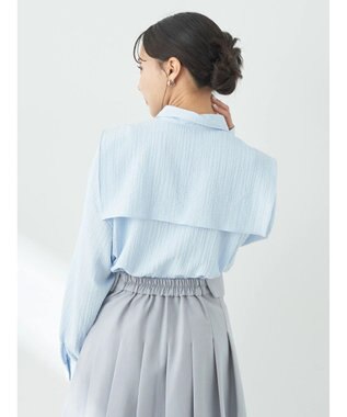 earth music&ecology ダブルカラーシャツ Light Blue