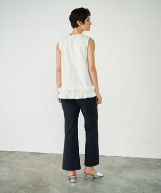 GRACE CONTINENTAL ヘムフリルカットトップ ホワイト