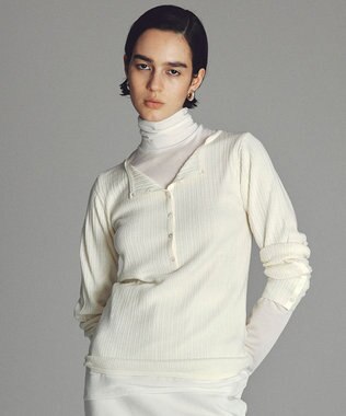 uncrave ハイゲージニット ヘンリーネックトップス オフ