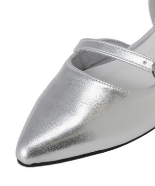 Green Parks ポインテッドベルトミュール Silver