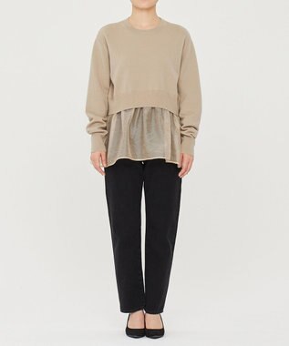 uncrave ウール ナイロン ペプラム ニット（uncrave STANDARD） ベージュ