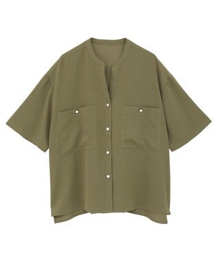 AMERICAN HOLIC ミリタリーWポケットスキッパーシャツ Khaki