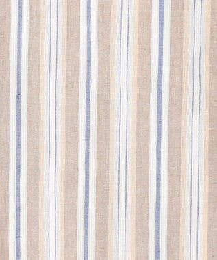 JOSEPH ABBOUD 【キングサイズ・清涼・リネンブレンド】コットンリネン ボイルコード　半袖 シャツ ベージュ系1