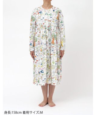 tsumori chisato SLEEP ツモリチサト ルームウエア ワンピース 長袖 綿100%(本体) ロング丈(ふくらはぎ付近) UNX533 /ワコール アイボリー