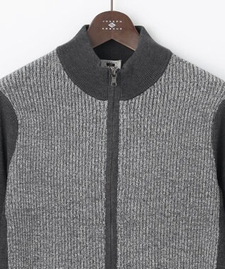 JOSEPH ABBOUD 【軽量/イージーケア】 KARL KARLジップ ニット ブルゾン グレー系