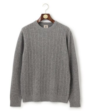 J.PRESS MEN 【WEB限定】ケーブルクルーネックニット ライトグレー系