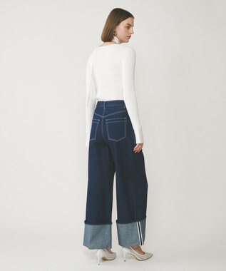 GRACE CONTINENTAL ロールアップワイドパンツ インディゴ