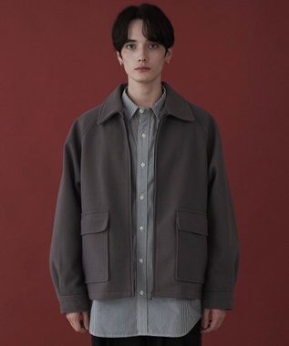 WEGO 【ユニセックス着用ITEM】メルトンショートZIPブルゾン ダークグレー