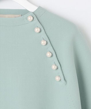 自由区 S ポリエステルホールガーメントラグランボタン ニット ライトグリーン系