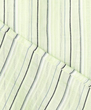 J.PRESS LADIES S 【洗える】ランダムストライプ シアー シャツカラー カットソー ライムストライプ系