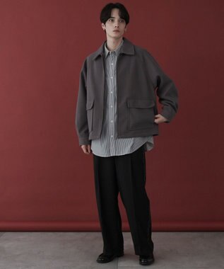 WEGO 【ユニセックス着用ITEM】メルトンショートZIPブルゾン ダークグレー