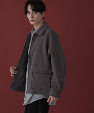 WEGO 【ユニセックス着用ITEM】メルトンショートZIPブルゾン ダークグレー