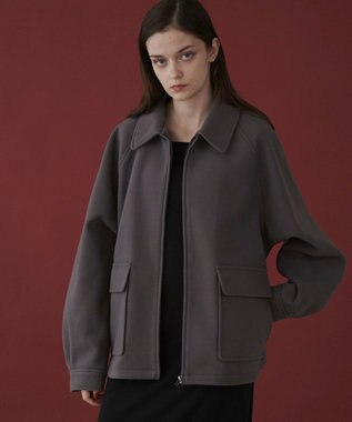 WEGO 【ユニセックス着用ITEM】メルトンショートZIPブルゾン ダークグレー