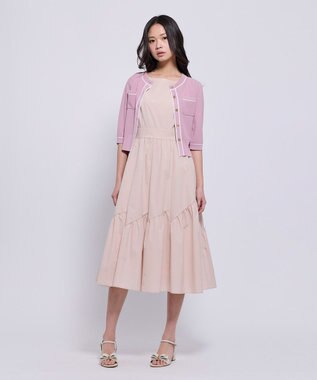 TOCCA HONEYCOMB MESH KNIT カーディガン ピンク系