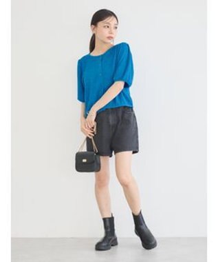 earth music&ecology 前後２ｗａｙパフスリーブカーディガン Blue