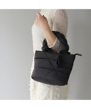 PELLE BORSA キルティング ミドルトートバッグ Puffy パフィ 5822 ブラック