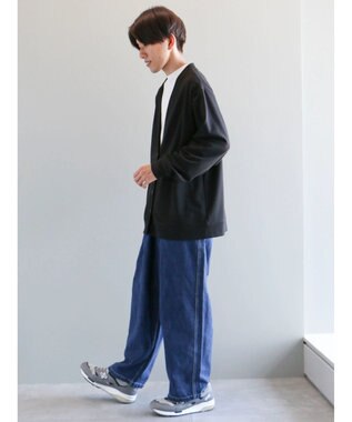 CRAFT STANDARD BOUTIQUE 強撚ポンチカーディガン＋Ｌ／Ｓ　ＴＥＥーＳＥＴ Black