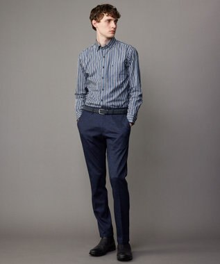 JOSEPH ABBOUD 【オーガニックコットン・柔らかな肌触り】カラーストライプ シャツ ネイビー系1