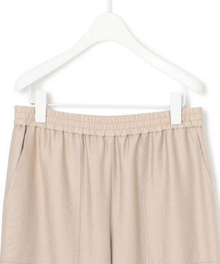 ICB 【人気のため新色追加・接触冷感・洗える】 ワッシャーツイル ワイドストレートパンツ シャモア系