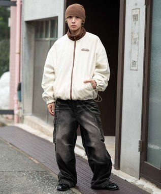 WEGO 【ユニセックス着用ITEM/リバーシブル/2WAY】リバーシブルフリースブルゾン ブラウンその他