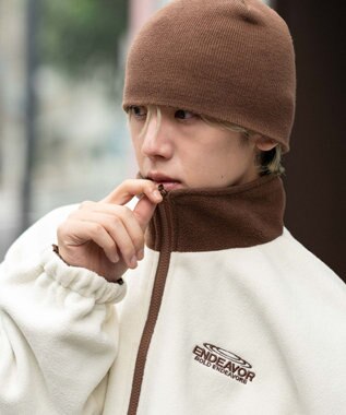 WEGO 【ユニセックス着用ITEM/リバーシブル/2WAY】リバーシブルフリースブルゾン ブラウンその他