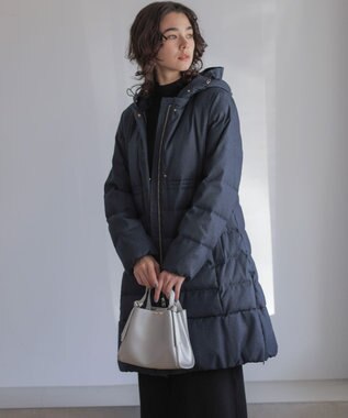 組曲 ライトタフタロング ダウン ネイビーツイード系5