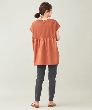 ANY 【接触冷感】秋メキバックフレア カットソー テラコッタ