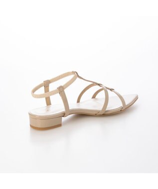 MODE ET JACOMO <carino>ポインテッドトゥTストラップサンダル ベージュエナメル