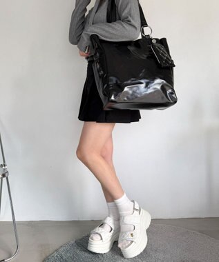 WEGO 【MLサイズ展開】厚底キルティングサンダル ホワイト