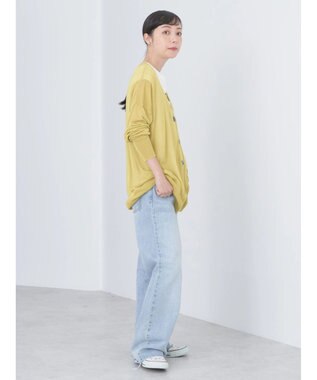 earth music&ecology 接触冷感シアーＢＩＧカーディガン Yellow