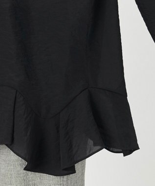 23区 【GOLD LABEL】オーガンジー ラッフルヘム ブラウス ブラック系