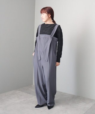 CRAFT STANDARD BOUTIQUE ワイドサロペットパンツ Charcoal Gray